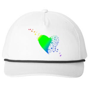 Colorful Bird Flocking Heart Rainbow Snapback Five-Panel Rope Hat