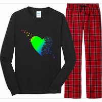 Colorful Bird Flocking Heart Rainbow Long Sleeve Pajama Set