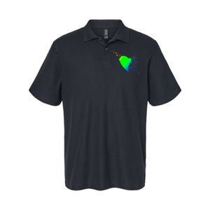 Colorful Bird Flocking Heart Rainbow Softstyle Adult Sport Polo