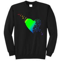 Colorful Bird Flocking Heart Rainbow Tall Sweatshirt