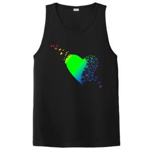 Colorful Bird Flocking Heart Rainbow PosiCharge Competitor Tank