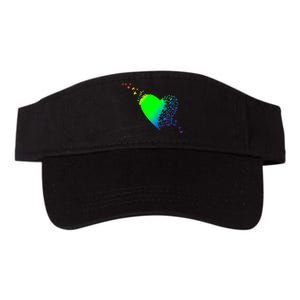 Colorful Bird Flocking Heart Rainbow Valucap Bio-Washed Visor