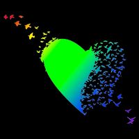 Colorful Bird Flocking Heart Rainbow Visor