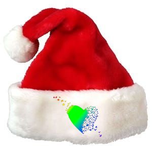 Colorful Bird Flocking Heart Rainbow Premium Christmas Santa Hat