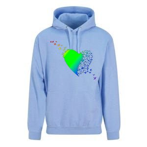 Colorful Bird Flocking Heart Rainbow Unisex Surf Hoodie