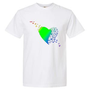 Colorful Bird Flocking Heart Rainbow Garment-Dyed Heavyweight T-Shirt