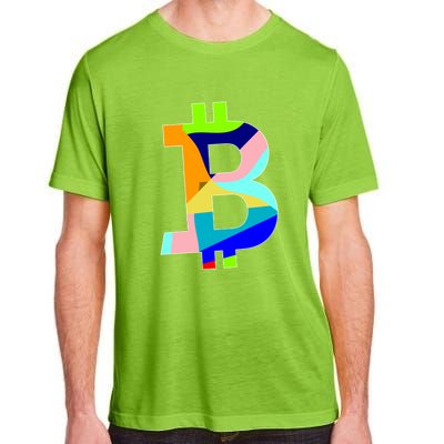 Colorful Bitcoin BTC Logo Crypto Currency Adult ChromaSoft Performance T-Shirt