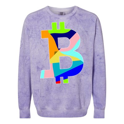 Colorful Bitcoin BTC Logo Crypto Currency Colorblast Crewneck Sweatshirt