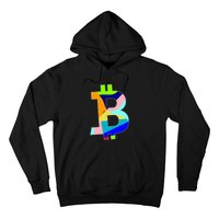 Colorful Bitcoin BTC Logo Crypto Currency Hoodie