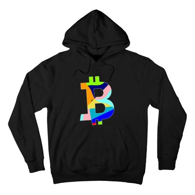 Colorful Bitcoin BTC Logo Crypto Currency Hoodie