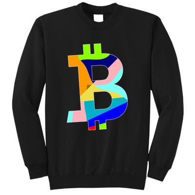 Colorful Bitcoin BTC Logo Crypto Currency Sweatshirt