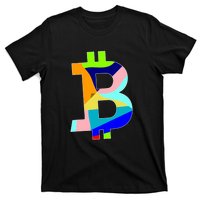 Colorful Bitcoin BTC Logo Crypto Currency T-Shirt