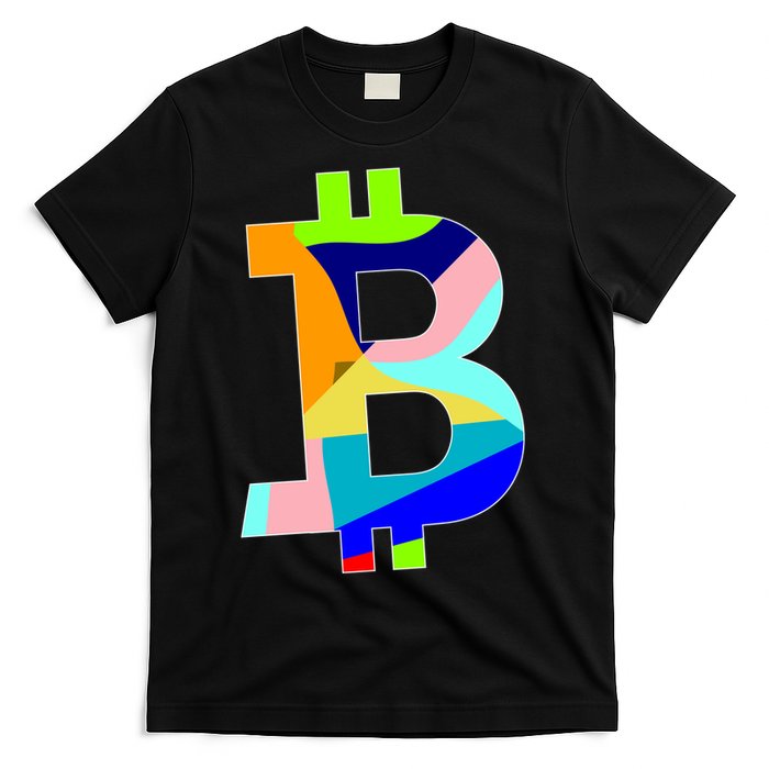 Colorful Bitcoin BTC Logo Crypto Currency T-Shirt