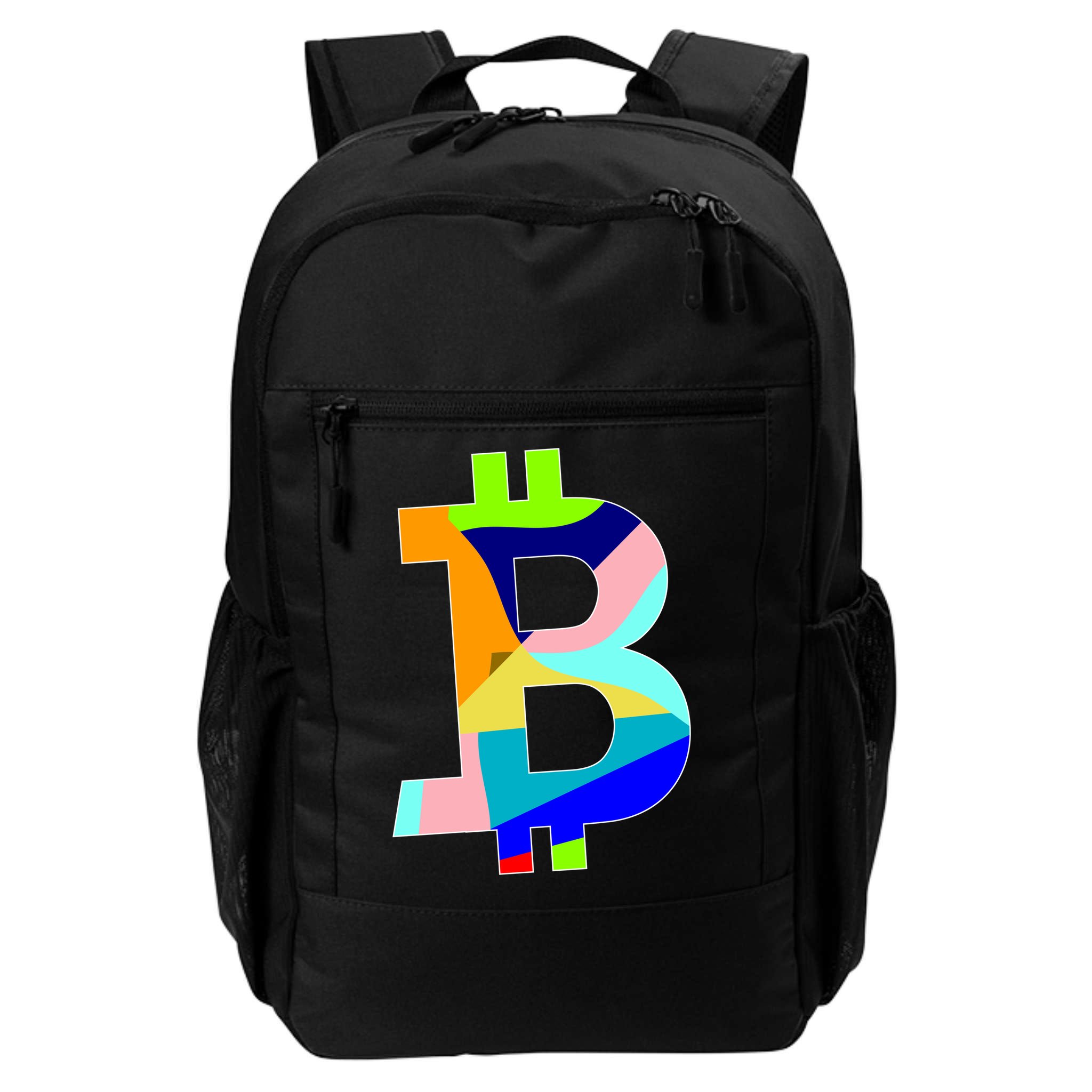 Colorful Bitcoin BTC Logo Crypto Currency Backpack