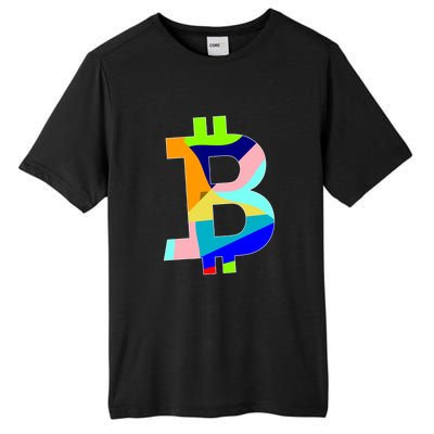 Colorful Bitcoin BTC Logo Crypto Currency Tall Fusion ChromaSoft Performance T-Shirt