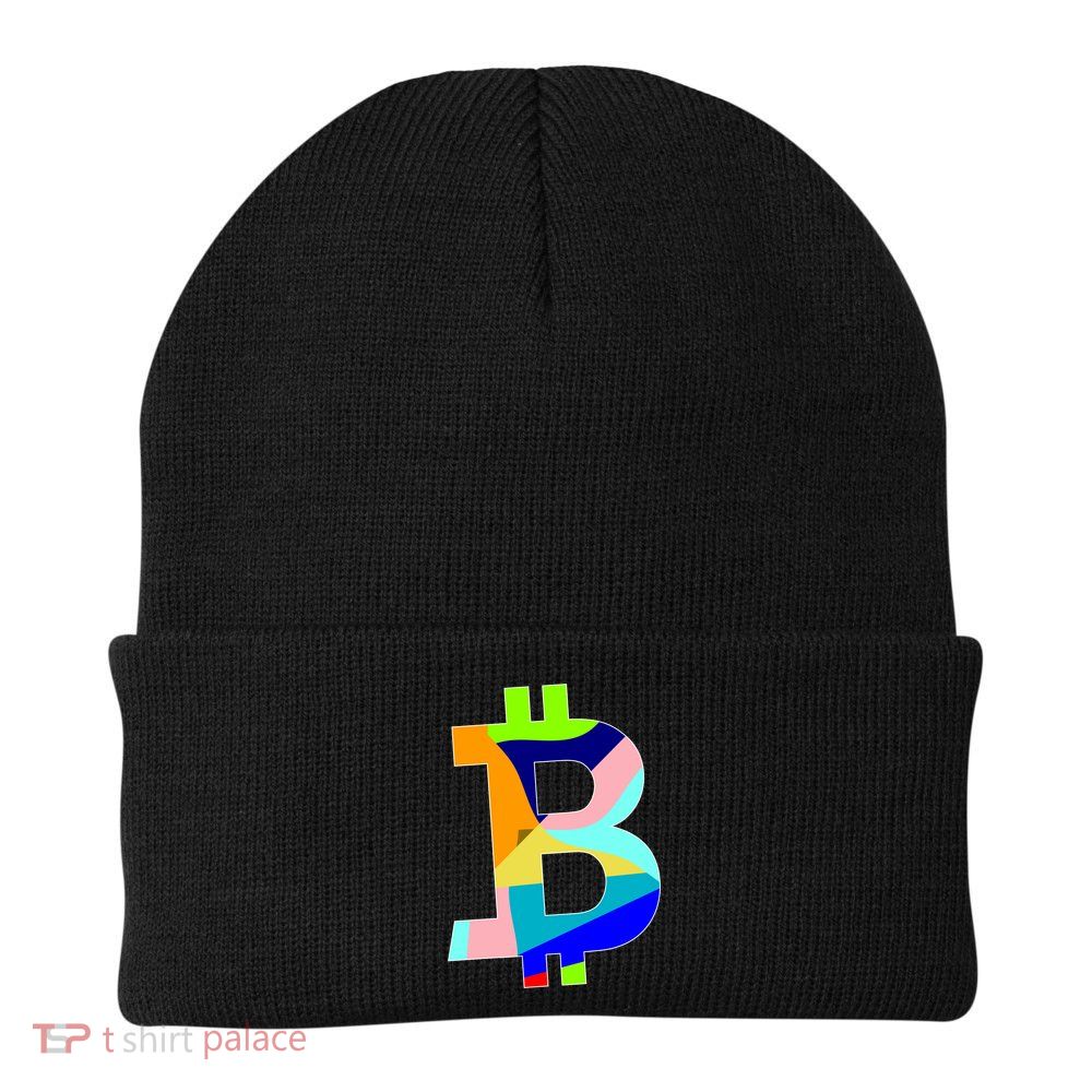 Colorful Bitcoin BTC Logo Crypto Currency Knit Cap Winter Beanie