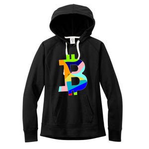 Colorful Bitcoin BTC Logo Crypto Currency Women's Fleece Hoodie