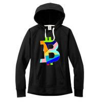 Colorful Bitcoin BTC Logo Crypto Currency Women's Fleece Hoodie