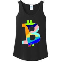 Colorful Bitcoin BTC Logo Crypto Currency Ladies Essential Tank