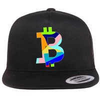 Colorful Bitcoin BTC Logo Crypto Currency Flatbill Hat