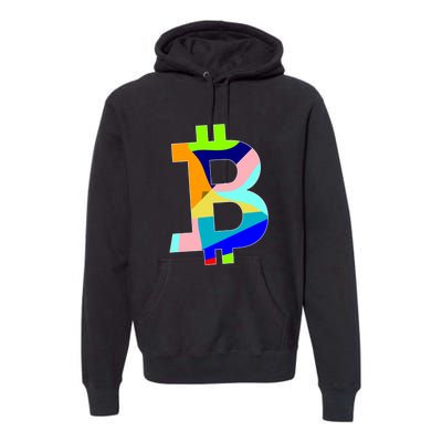 Colorful Bitcoin BTC Logo Crypto Currency Premium Hoodie