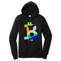 Colorful Bitcoin BTC Logo Crypto Currency Women's Pullover Hoodie