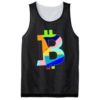 Colorful Bitcoin BTC Logo Crypto Currency Mesh Reversible Basketball Jersey Tank