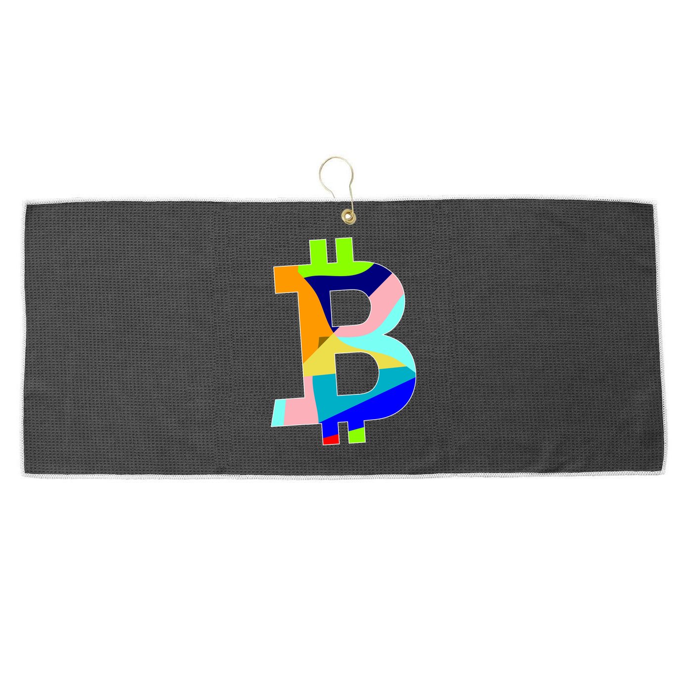 Colorful Bitcoin BTC Logo Crypto Currency Large Microfiber Waffle Golf Towel