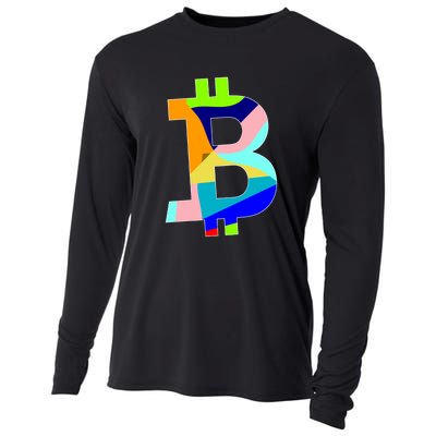 Colorful Bitcoin BTC Logo Crypto Currency Cooling Performance Long Sleeve Crew