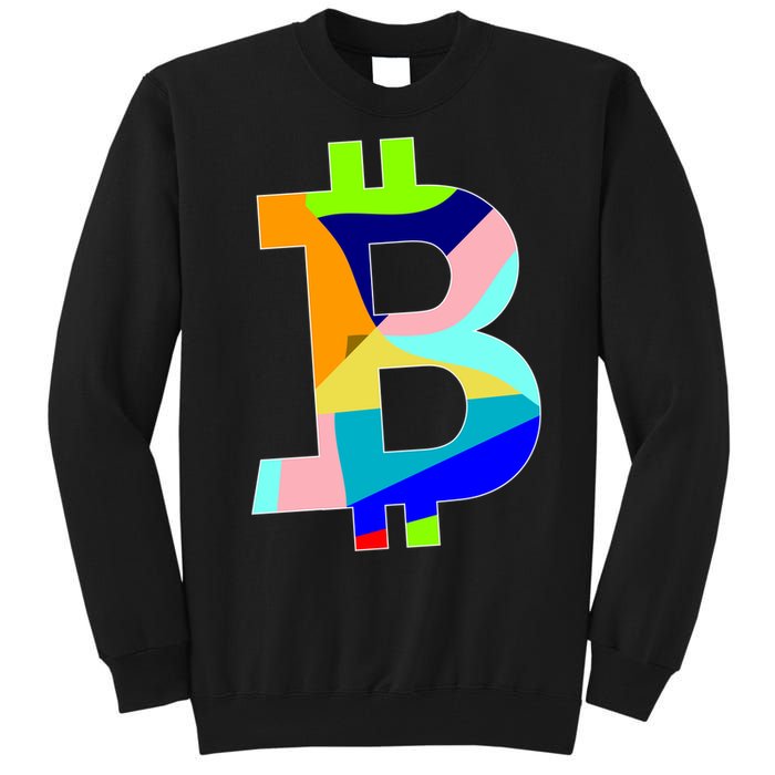 Colorful Bitcoin BTC Logo Crypto Currency Tall Sweatshirt