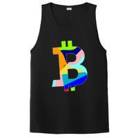 Colorful Bitcoin BTC Logo Crypto Currency PosiCharge Competitor Tank