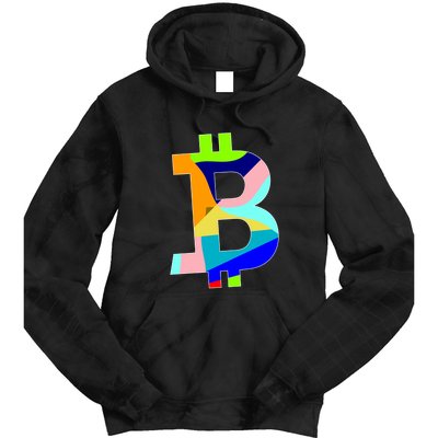 Colorful Bitcoin BTC Logo Crypto Currency Tie Dye Hoodie