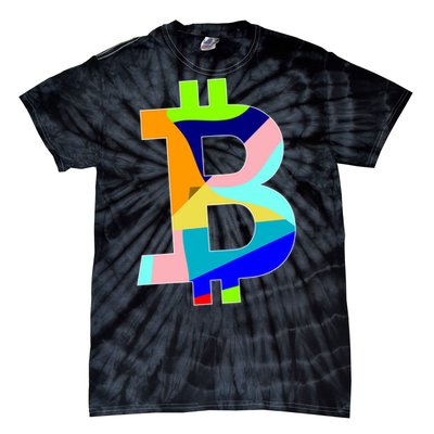 Colorful Bitcoin BTC Logo Crypto Currency Tie-Dye T-Shirt