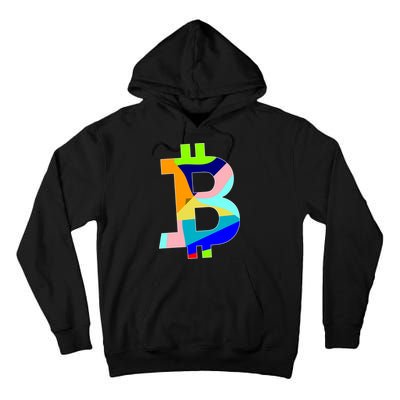 Colorful Bitcoin BTC Logo Crypto Currency Tall Hoodie