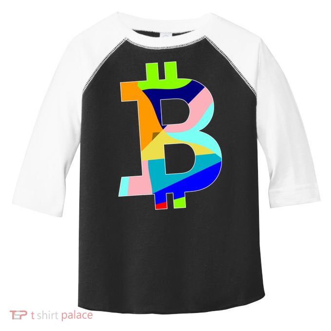 Colorful Bitcoin BTC Logo Crypto Currency Toddler Fine Jersey T-Shirt