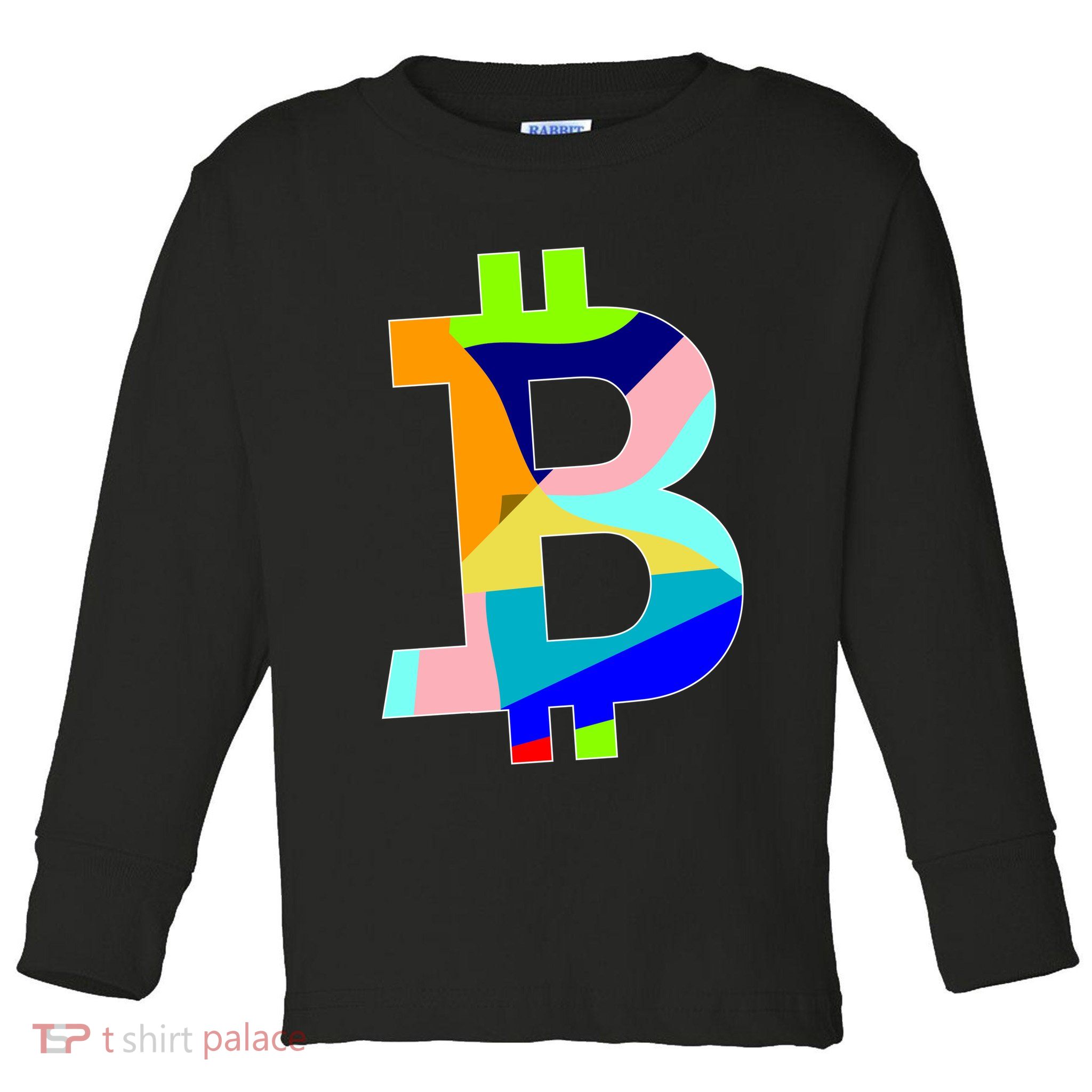 Colorful Bitcoin BTC Logo Crypto Currency Toddler Long Sleeve Shirt