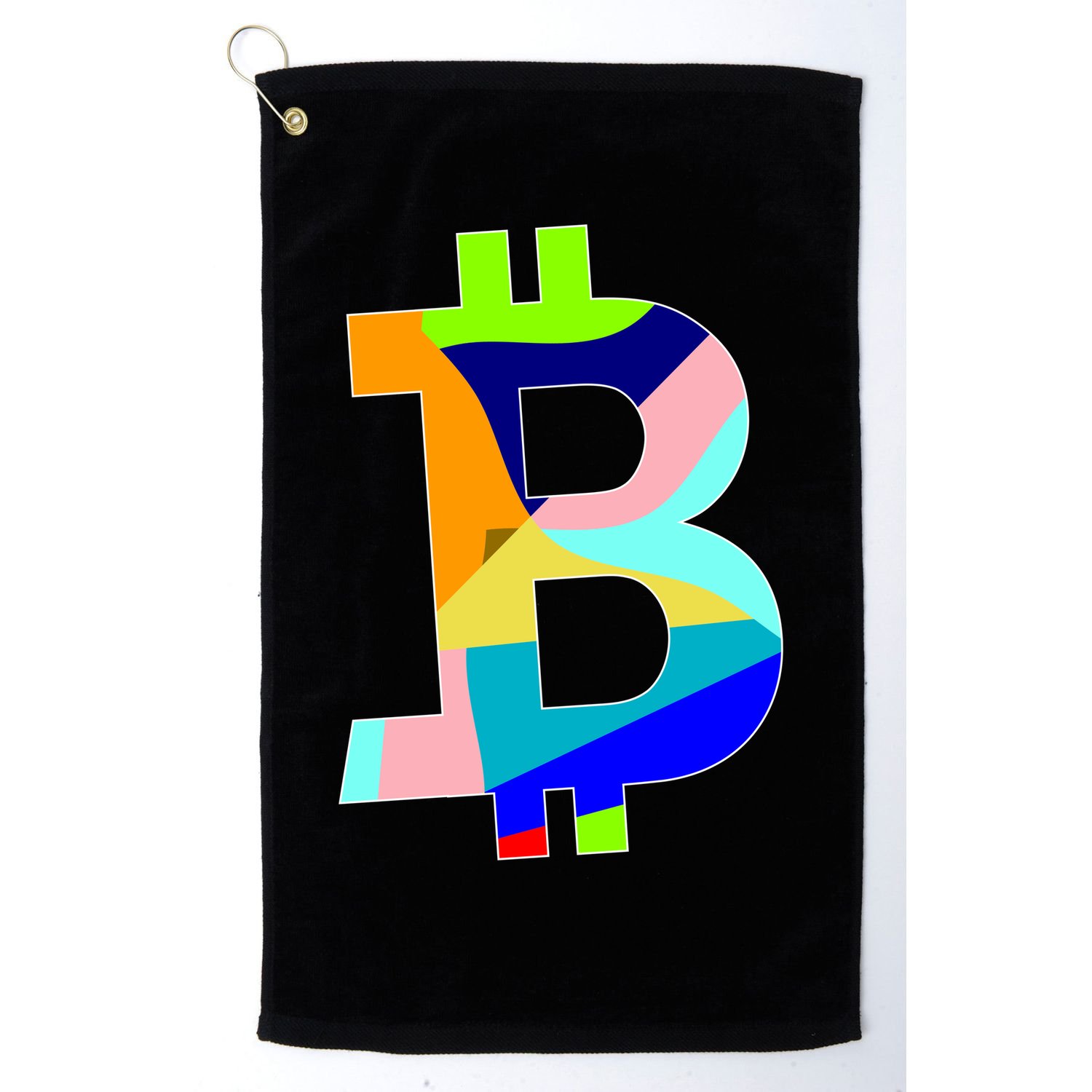 Colorful Bitcoin BTC Logo Crypto Currency Golf Towel