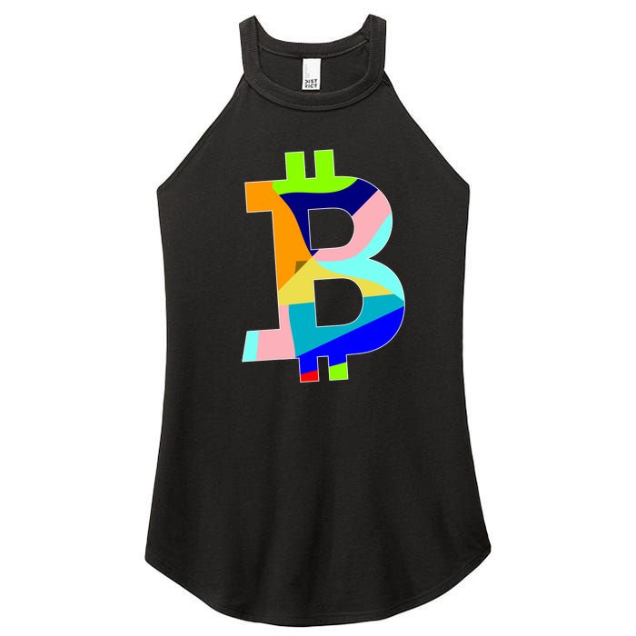 Colorful Bitcoin BTC Logo Crypto Currency Women's Perfect Tri Rocker Tank