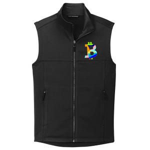 Colorful Bitcoin BTC Logo Crypto Currency Collective Smooth Fleece Vest