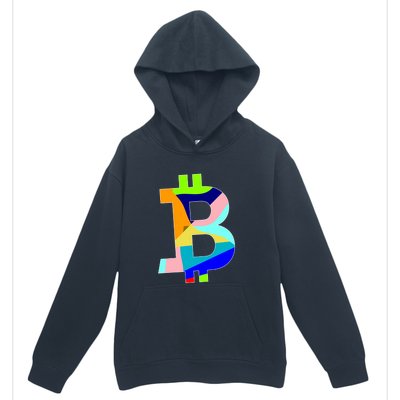 Colorful Bitcoin BTC Logo Crypto Currency Urban Pullover Hoodie