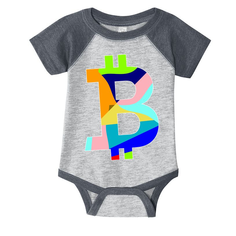 Colorful Bitcoin BTC Logo Crypto Currency Infant Baby Jersey Bodysuit