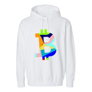 Colorful Bitcoin BTC Logo Crypto Currency Garment-Dyed Fleece Hoodie