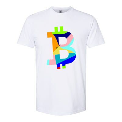 Colorful Bitcoin BTC Logo Crypto Currency Softstyle® CVC T-Shirt