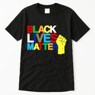Colorful Black Lives Matter Fist African Style Tall T-Shirt