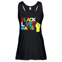 Colorful Black Lives Matter Fist African Style Ladies Essential Flowy Tank