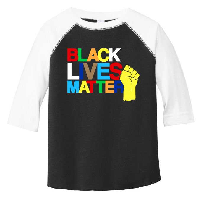 Colorful Black Lives Matter Fist African Style Toddler Fine Jersey T-Shirt