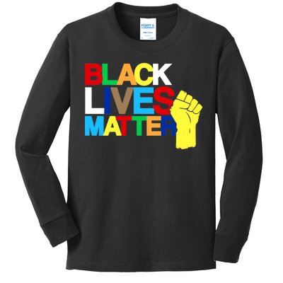 Colorful Black Lives Matter Fist African Style Kids Long Sleeve Shirt