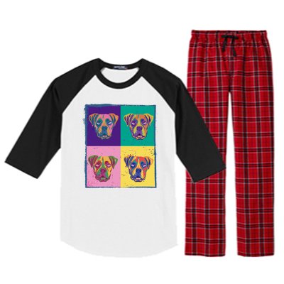 Colorful Boxer Dogs Raglan Sleeve Pajama Set