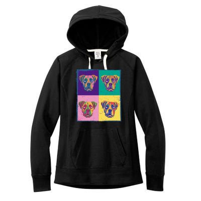 Colorful Boxer Dogs Women's Fleece Hoodie