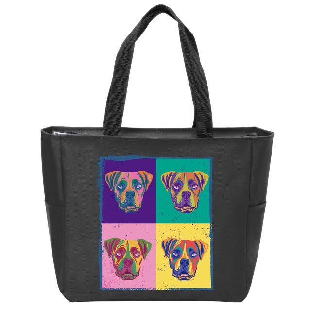 Colorful Boxer Dogs Zip Tote Bag